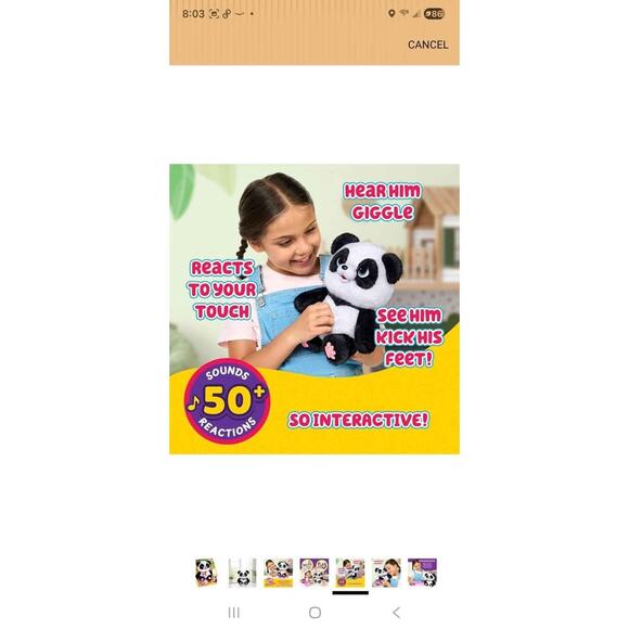 NIB Little Live Pets My Baby Talking Panda ChuChu with 50+ Sounds - Picture 5 of 9